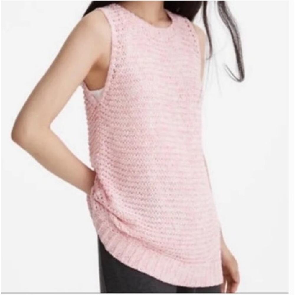 Lou & Grey Sleeveless Pink Chunky‎ Knit Sweater Top Size Small